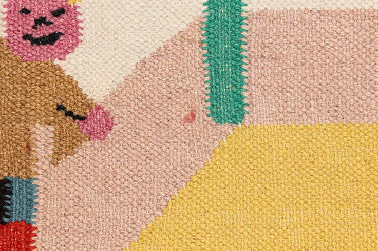 Detail image of 4' x 5' 9 Hand Knotted Kilim Dhurrie Wool Rug