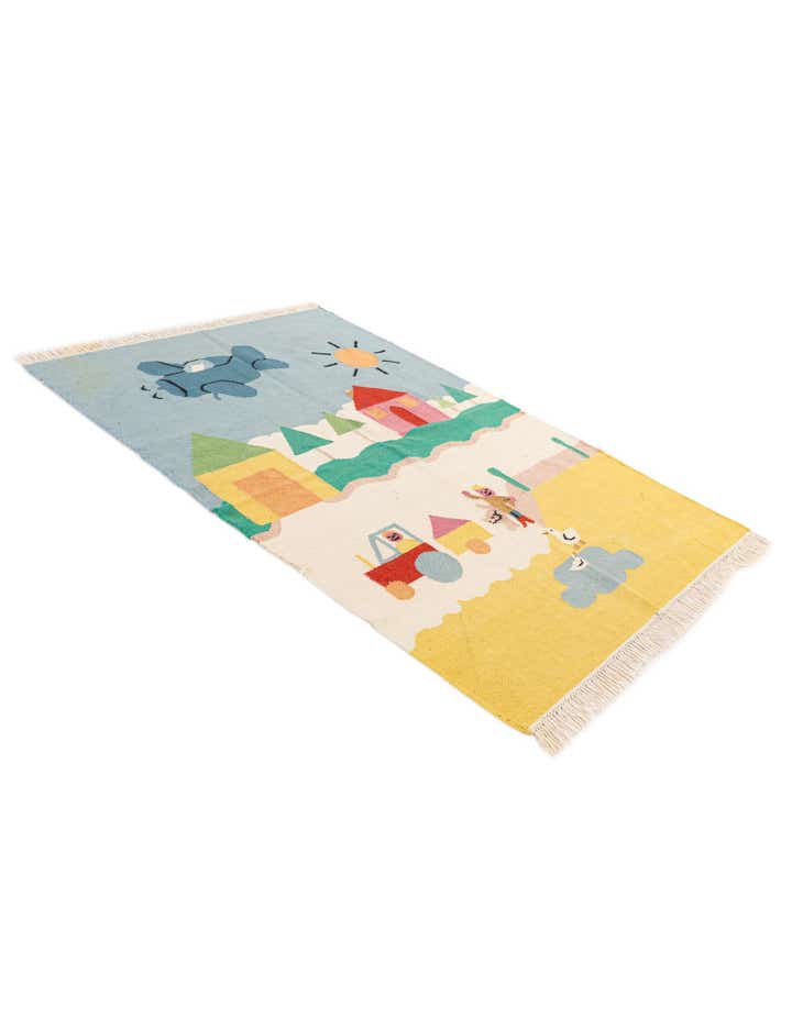 4' x 5' 9 Hand Knotted Kilim Dhurrie Wool Rug