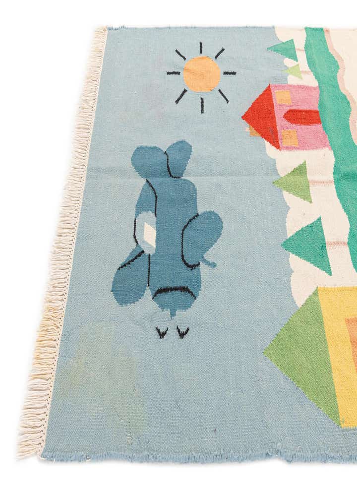 4' x 5' 9 Hand Knotted Kilim Dhurrie Wool Rug