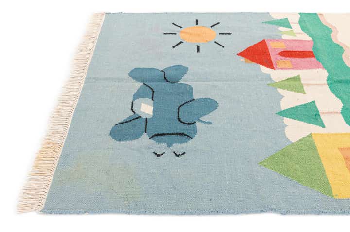 4' x 5' 9 Hand Knotted Kilim Dhurrie Wool Rug
