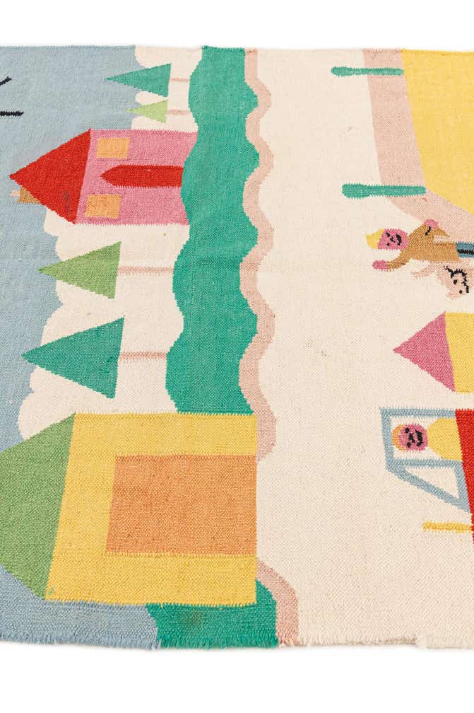 4' x 5' 9 Hand Knotted Kilim Dhurrie Wool Rug