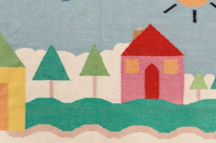 4' x 5' 9 Hand Knotted Kilim Dhurrie Wool Rug