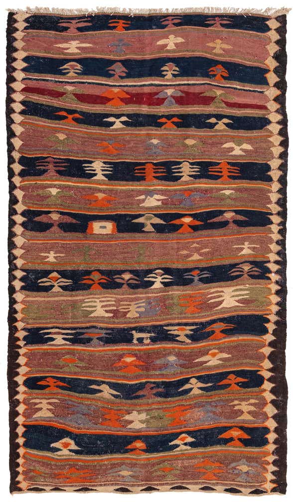 145cm x 245cm Hand Woven Kilim Fars Wool Rug