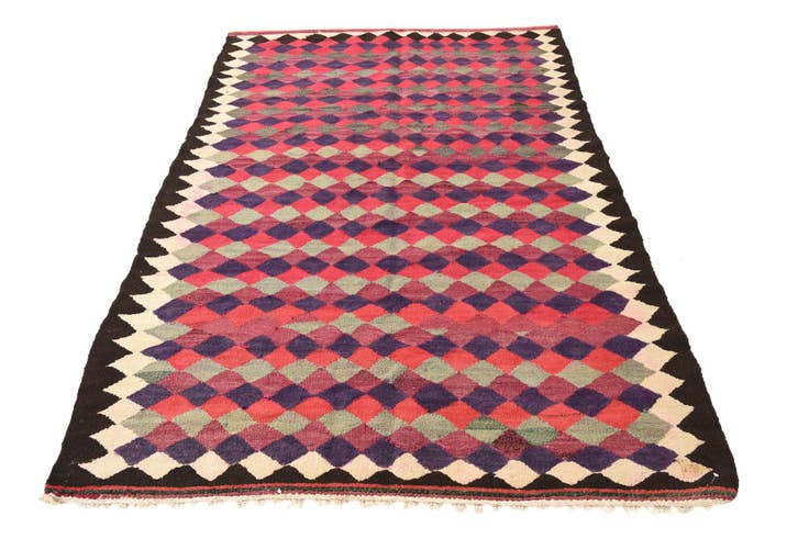 Detail image of 4' 8 x 7' 8 Hand Woven Kilim Fars Wool Rug