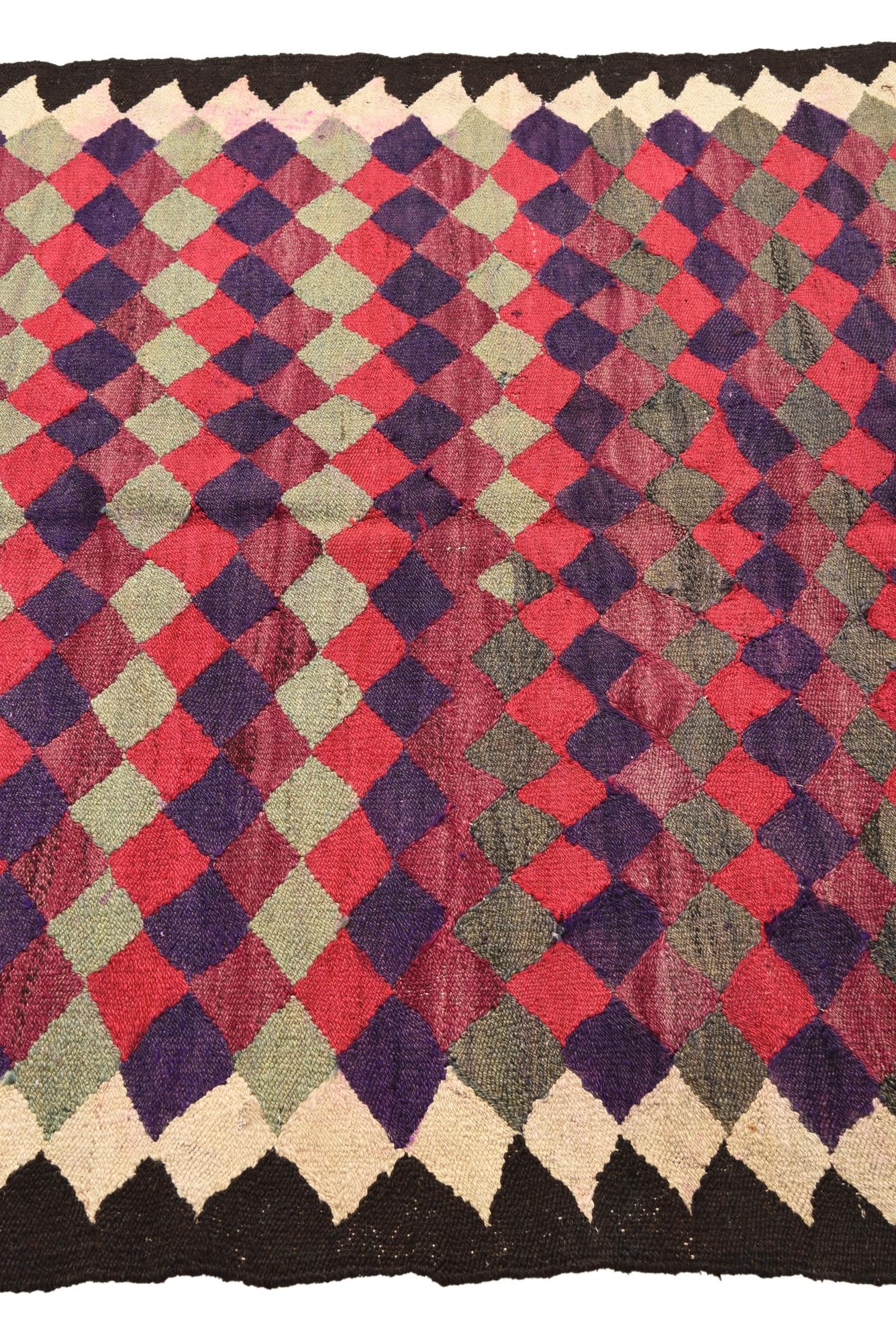 4' 8 x 7' 8 Hand Woven Kilim Fars Wool Rug