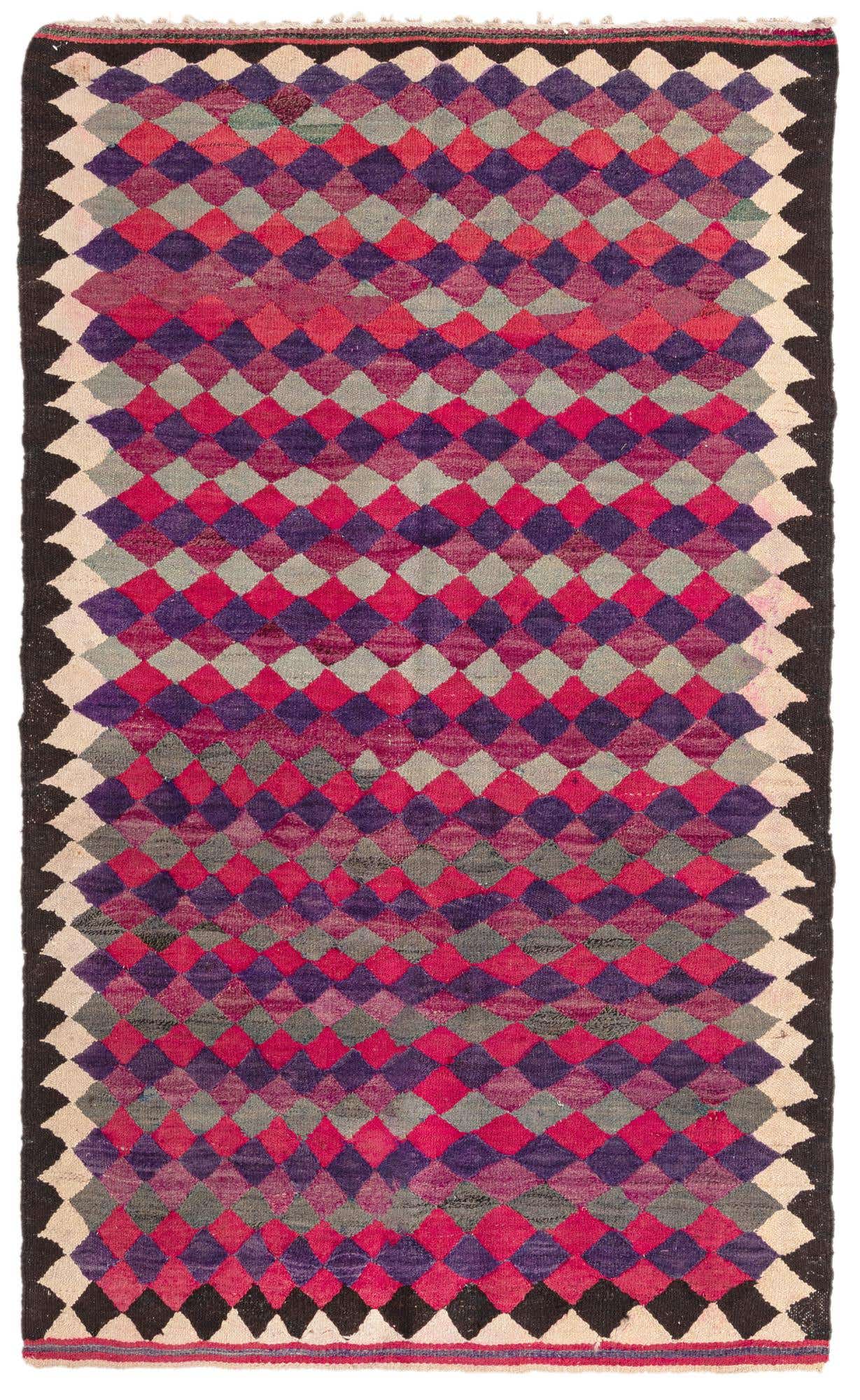 4' 8 x 7' 8 Hand Woven Kilim Fars Wool Rug