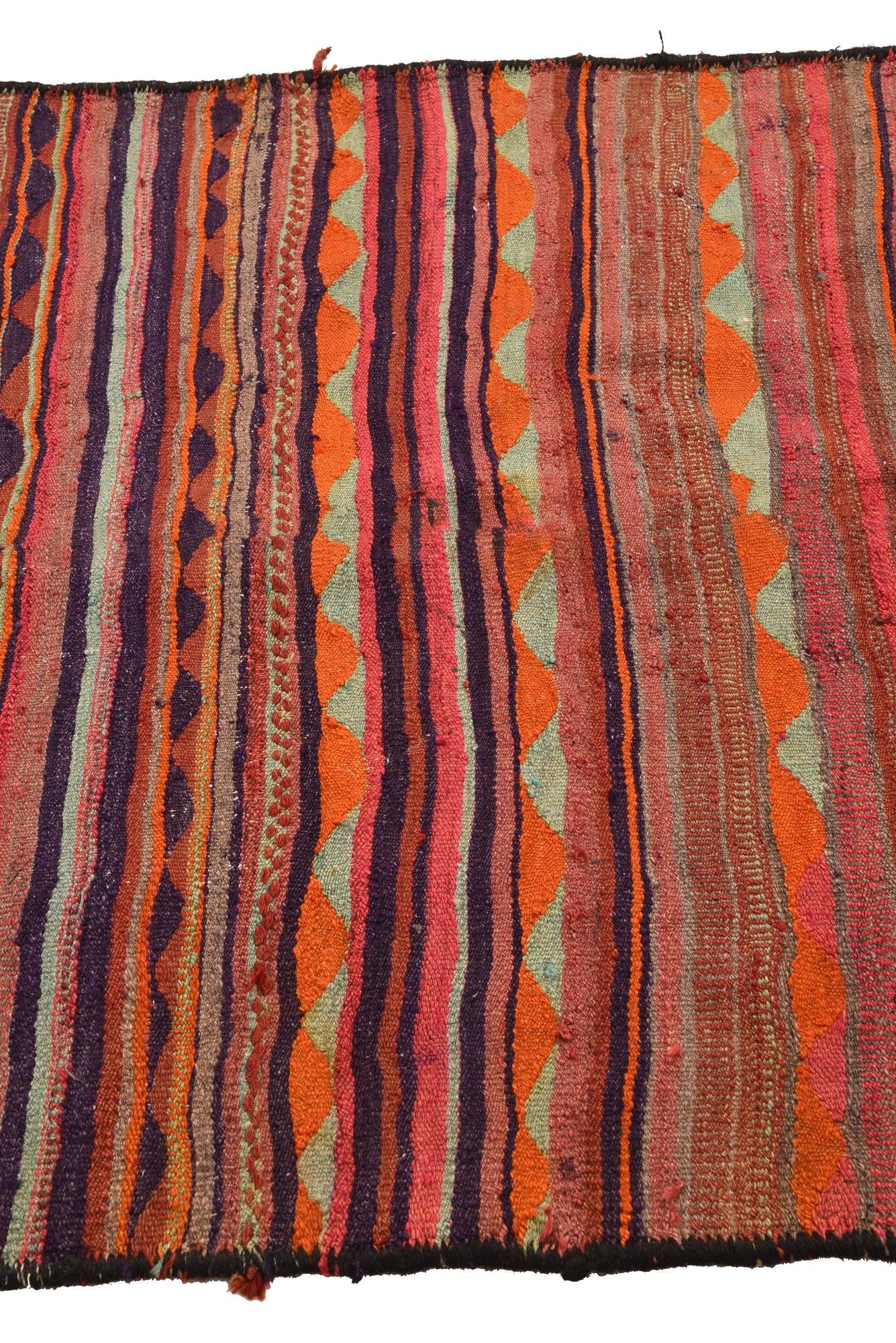 4' 5 x 7' 3 Hand Woven Kilim Fars Wool Rug