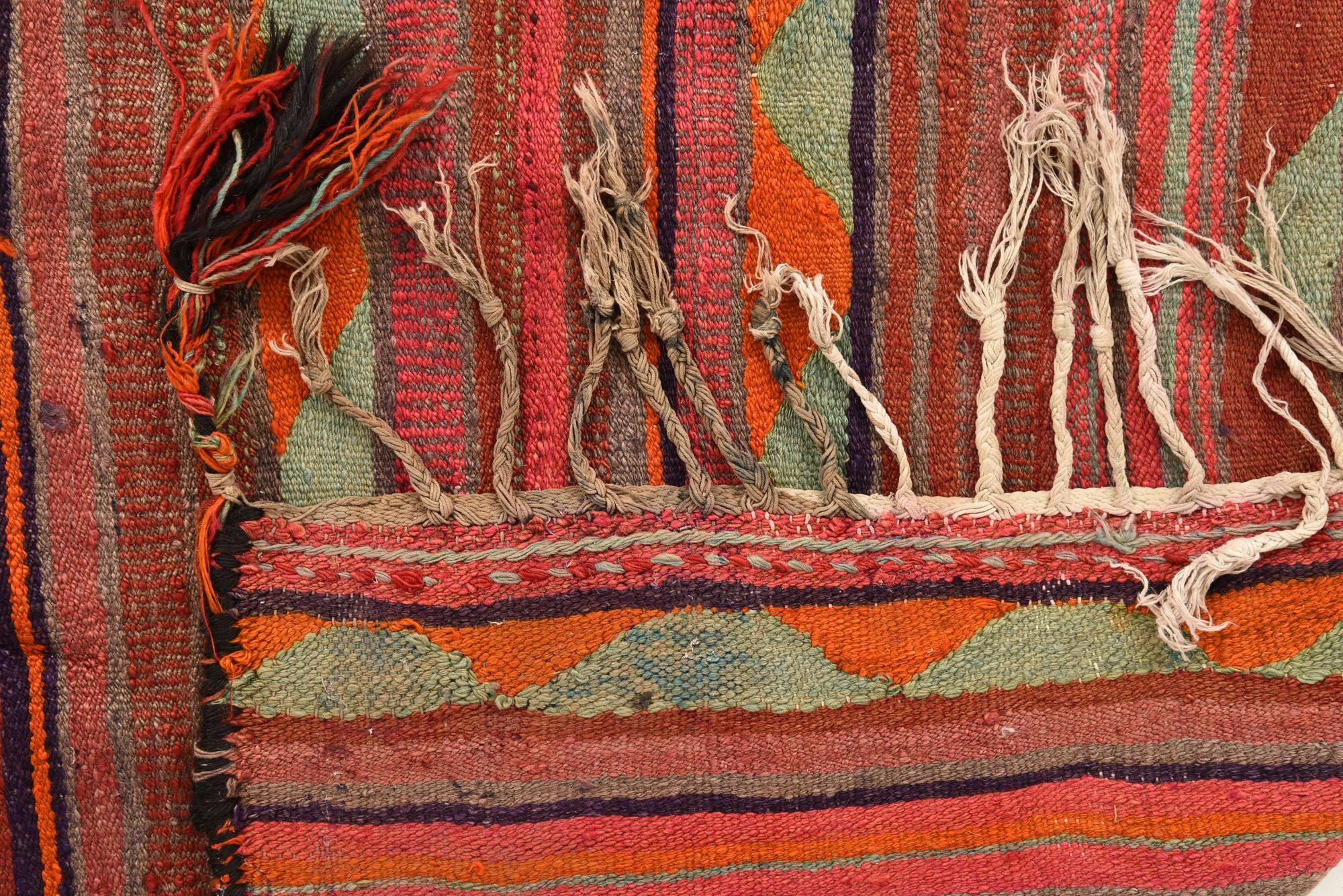 4' 5 x 7' 3 Hand Woven Kilim Fars Wool Rug