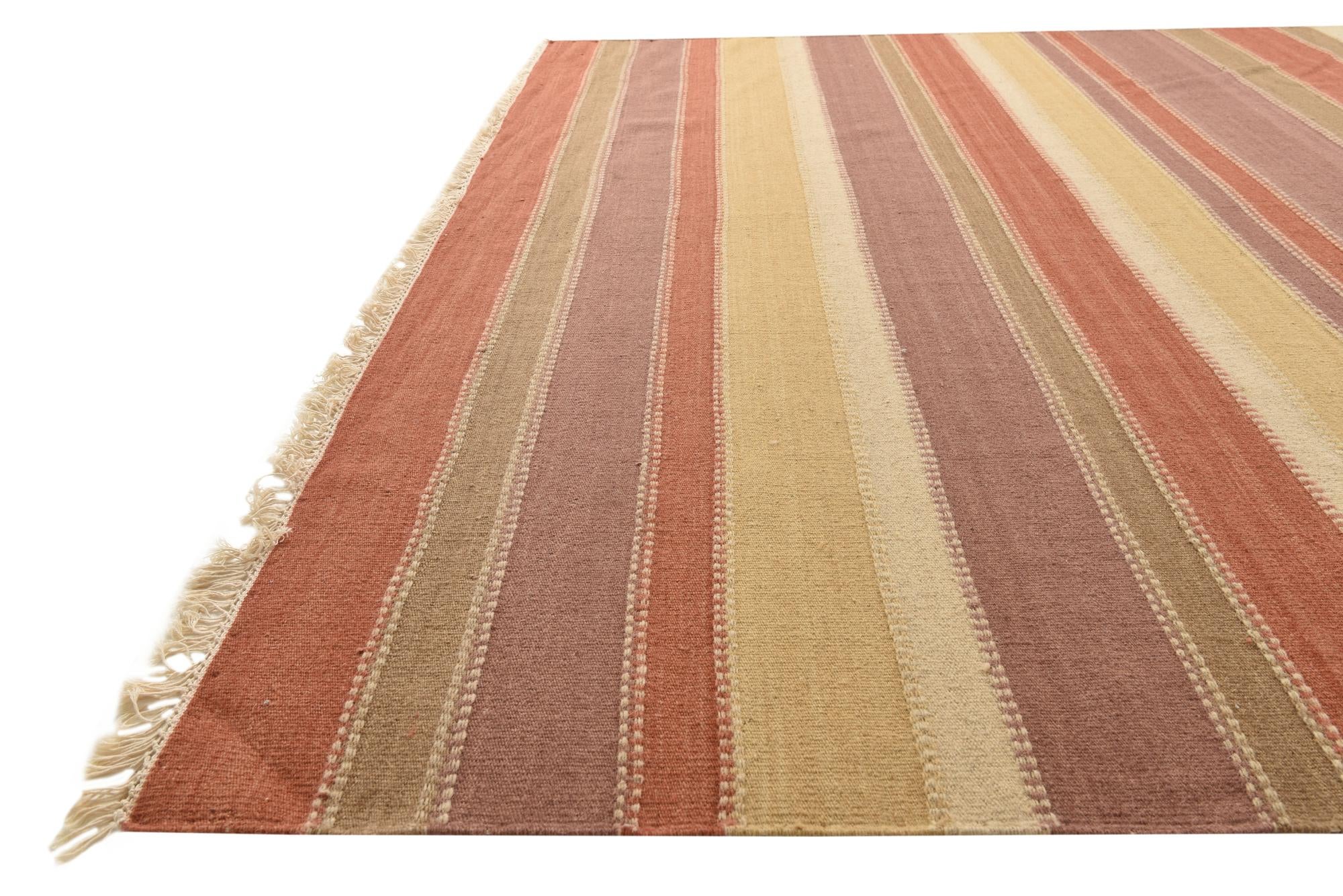 Multicolor 8' x 10' 2 Hand Woven Kilim Fars Wool Rug | Rugs.com