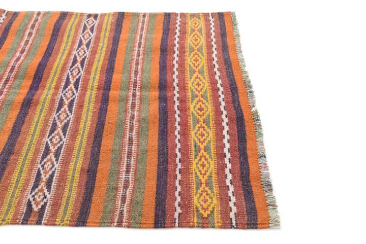 3' 7 x 6' 3 Hand Knotted Kilim Fars Persian Wool Rug