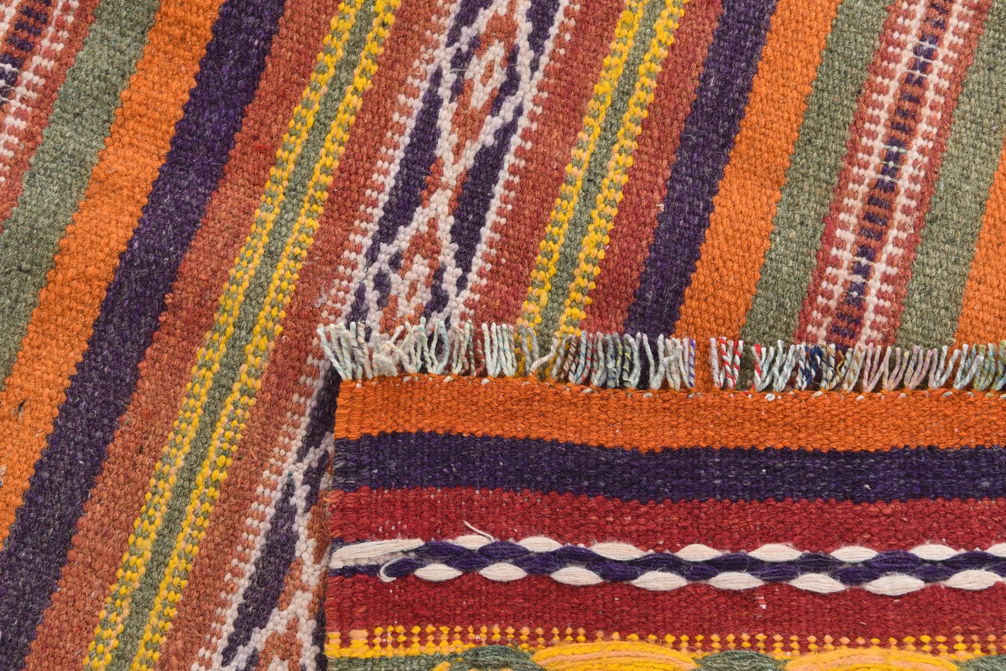 3' 7 x 6' 3 Hand Knotted Kilim Fars Persian Wool Rug