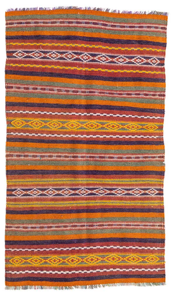 3' 7 x 6' 3 Hand Knotted Kilim Fars Persian Wool Rug