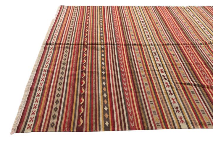 6' 8 x 9' 9 Hand Woven Kilim Fars Wool Rug