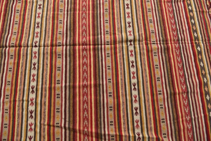 6' 8 x 9' 9 Hand Woven Kilim Fars Wool Rug