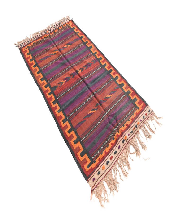 Detail image of 3' 8 x 6' 9  Hand Woven Kilim Fars Wool Rug