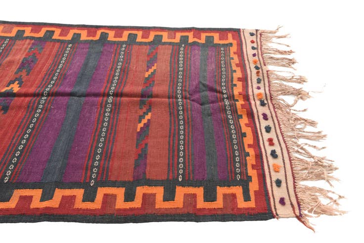 Detail image of 3' 8 x 6' 9 Hand Woven Kilim Fars Wool Rug