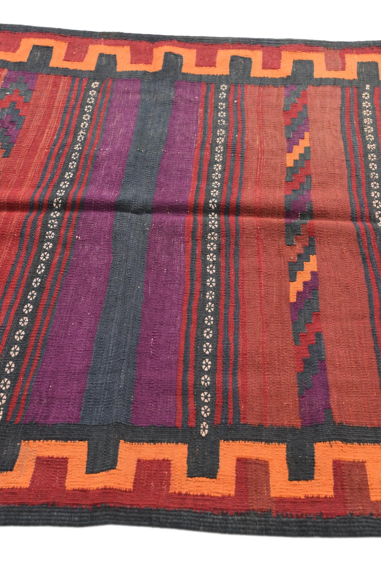 3' 8 x 6' 9 Hand Woven Kilim Fars Wool Rug