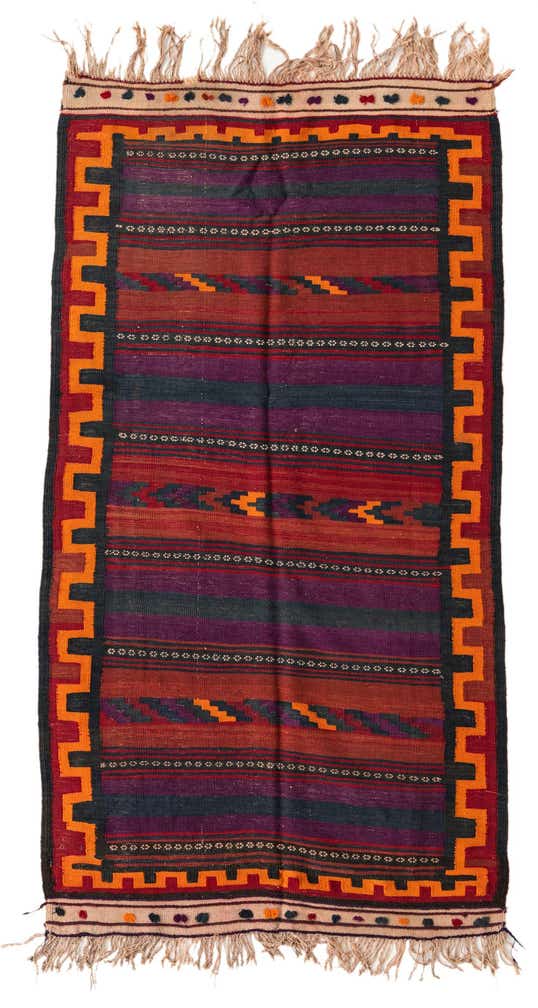 3' 8 x 6' 9 Hand Woven Kilim Fars Wool Rug