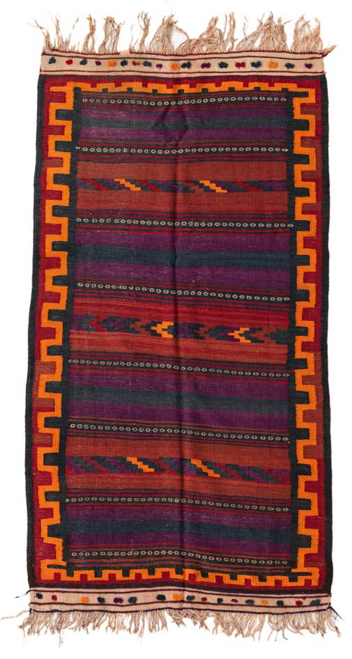 Detail image of 3' 8 x 6' 9 Hand Woven Kilim Fars Wool Rug