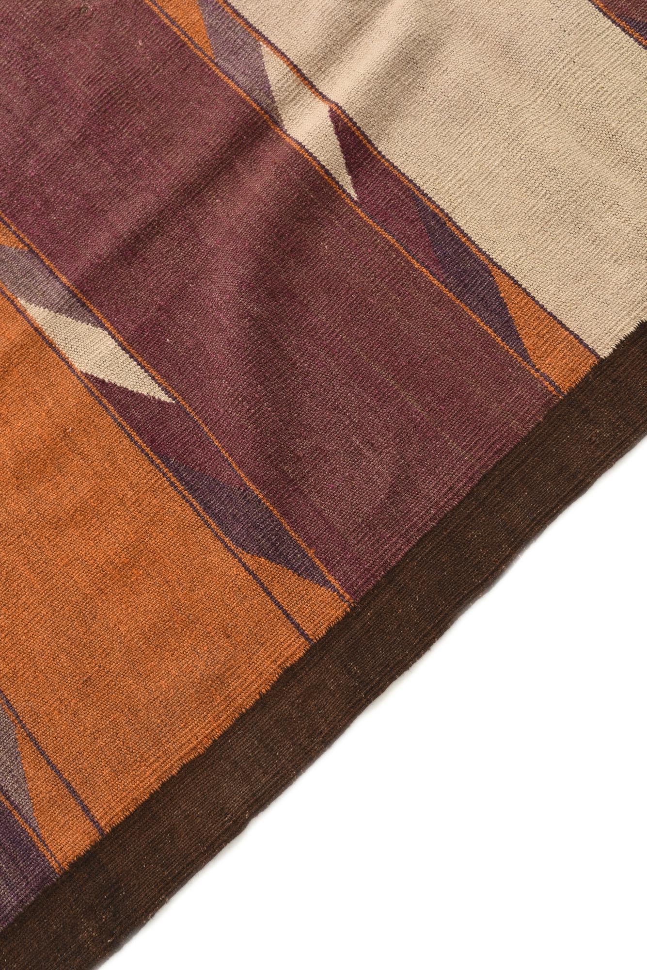 5' 4 x 9' 5 Hand Woven Kilim Fars Wool Rug