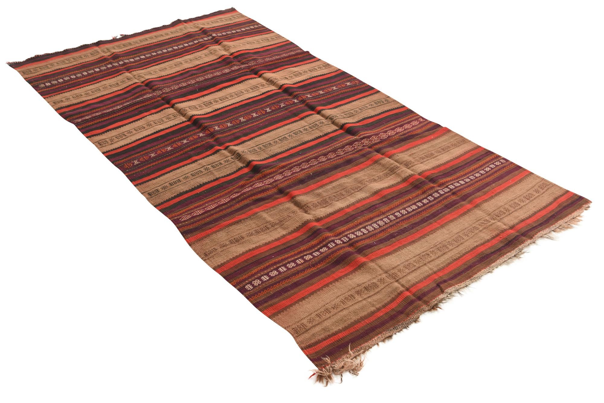 4' 6 x 8' 9 Hand Woven Kilim Fars Wool Rug