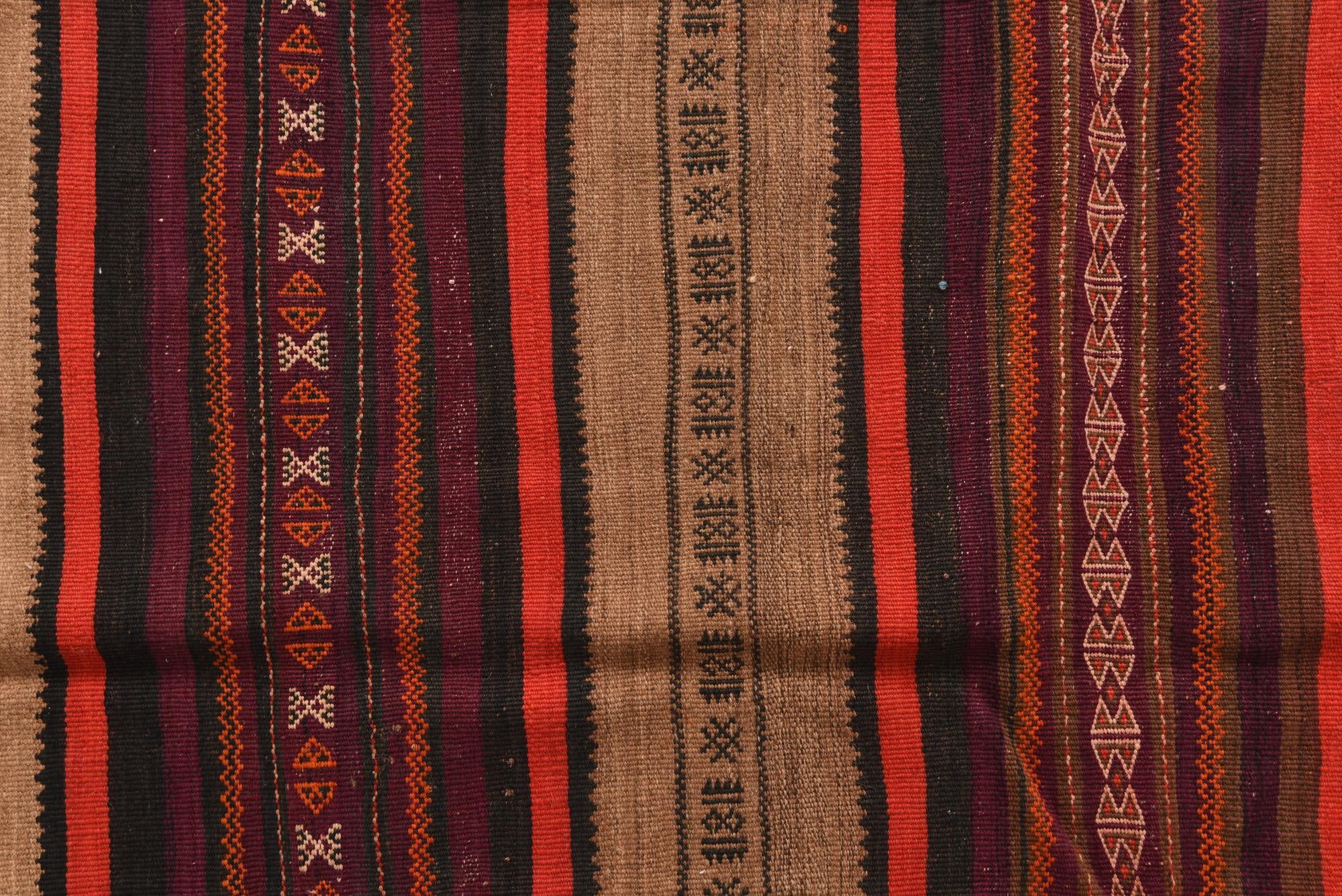 4' 6 x 8' 9 Hand Woven Kilim Fars Wool Rug