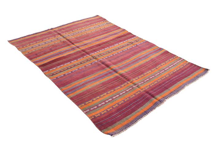 4' 7 x 6' 7 Hand Woven Kilim Fars Wool Rug