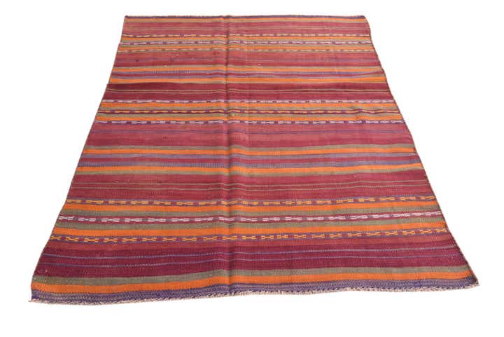 4' 7 x 6' 7 Hand Woven Kilim Fars Wool Rug