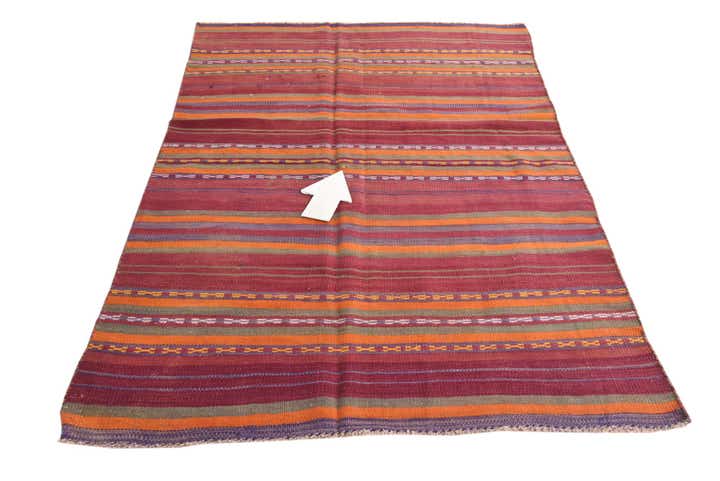 4' 7 x 6' 7 Hand Woven Kilim Fars Wool Rug