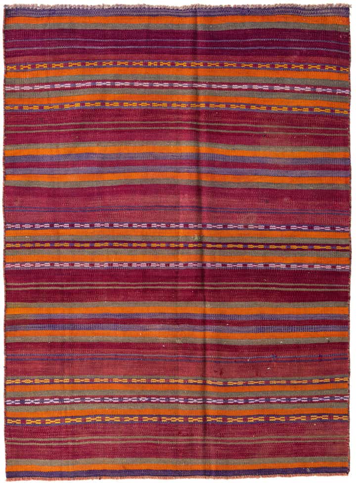 4' 7 x 6' 7 Hand Woven Kilim Fars Wool Rug