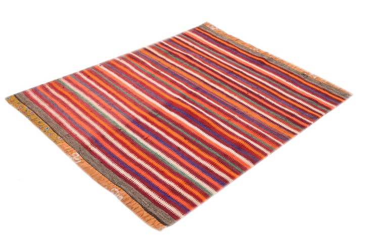 Detail image of 3' 9 x 5' Hand Woven Kilim Fars Wool Rug