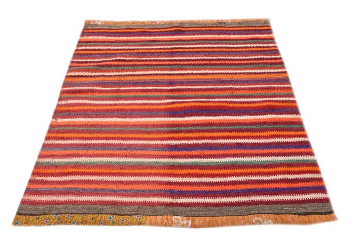 3' 9 x 5' Hand Woven Kilim Fars Wool Rug