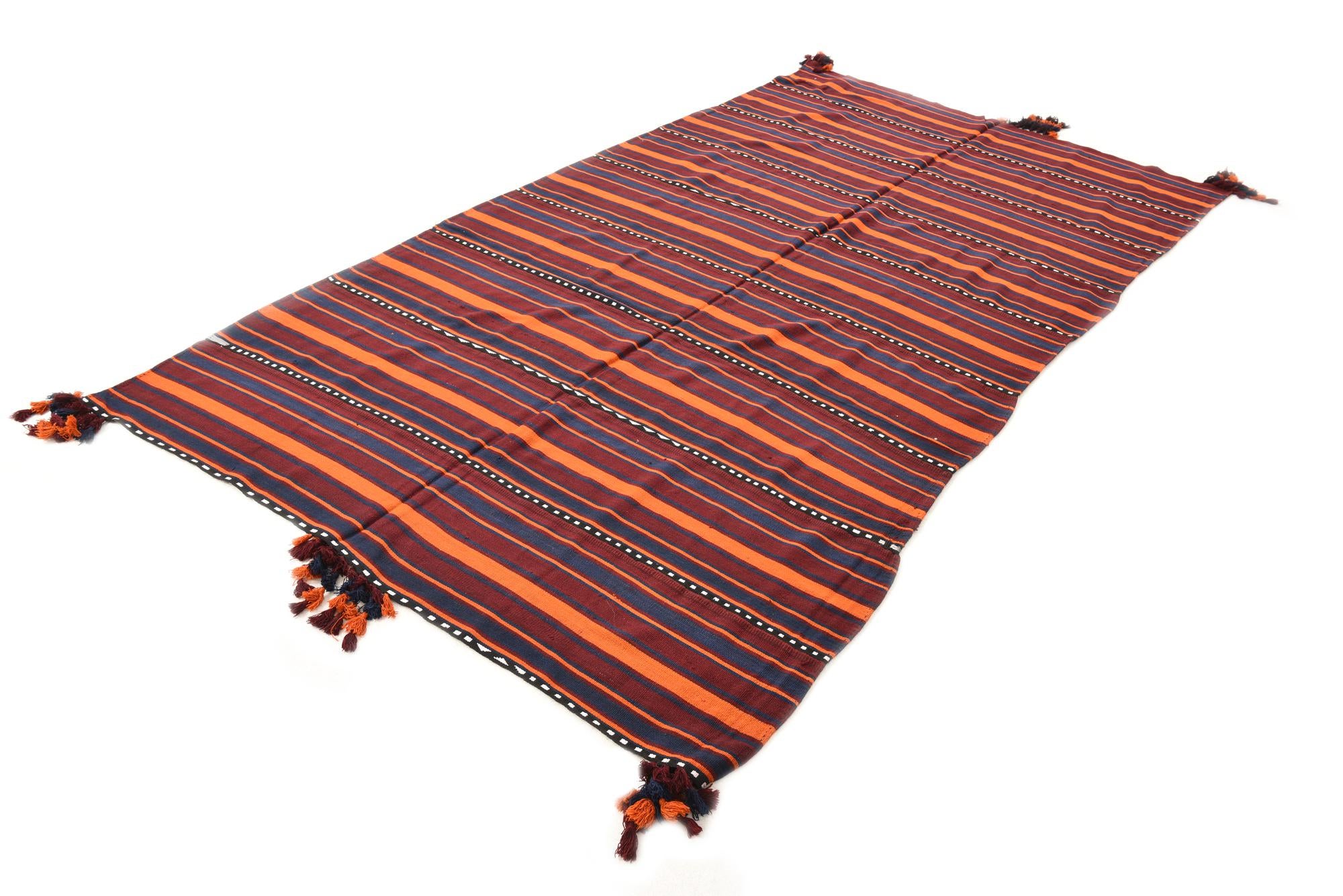 5' 3 x 9' 10 Hand Woven Kilim Fars Wool Rug