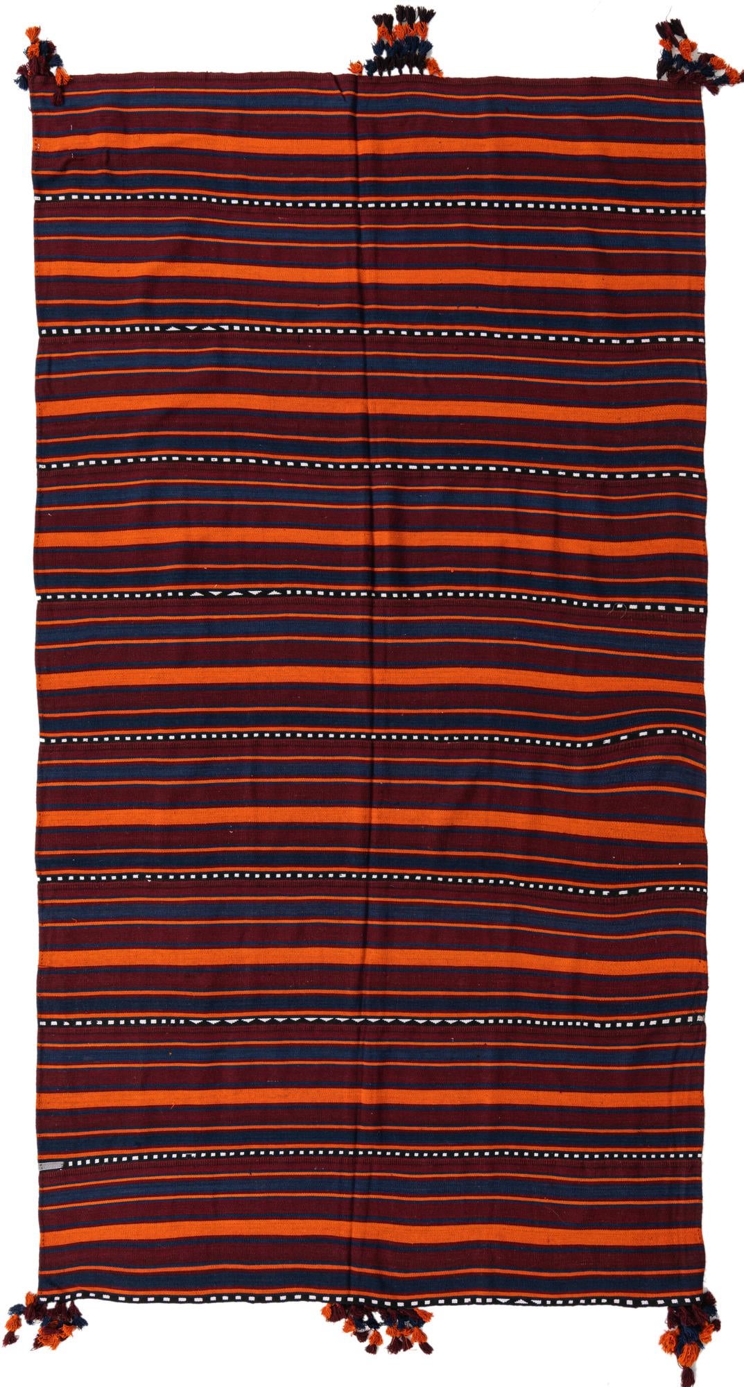 5' 3 x 9' 10 Hand Woven Kilim Fars Wool Rug