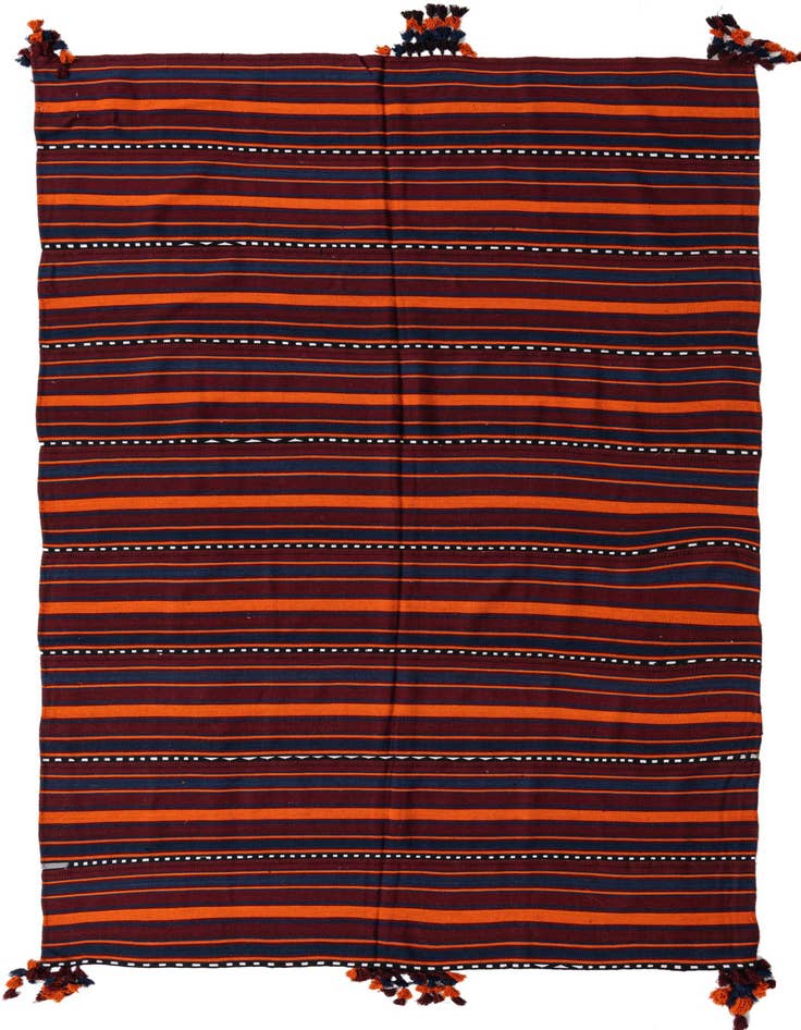 Detail image of 5' 3 x 9' 10 Hand Woven Kilim Fars Wool Rug