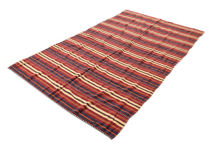 5' 7 x 9' 6 Hand Woven Kilim Fars Wool Rug