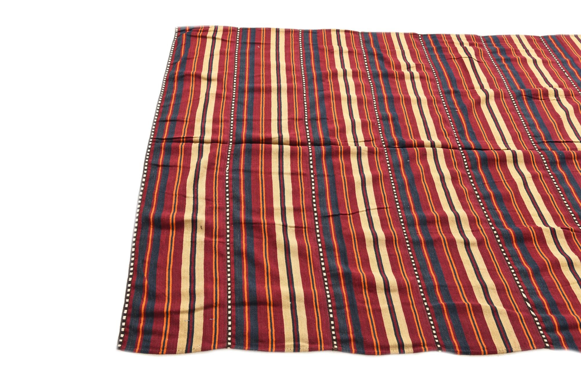 5' 7 x 9' 6 Hand Woven Kilim Fars Wool Rug