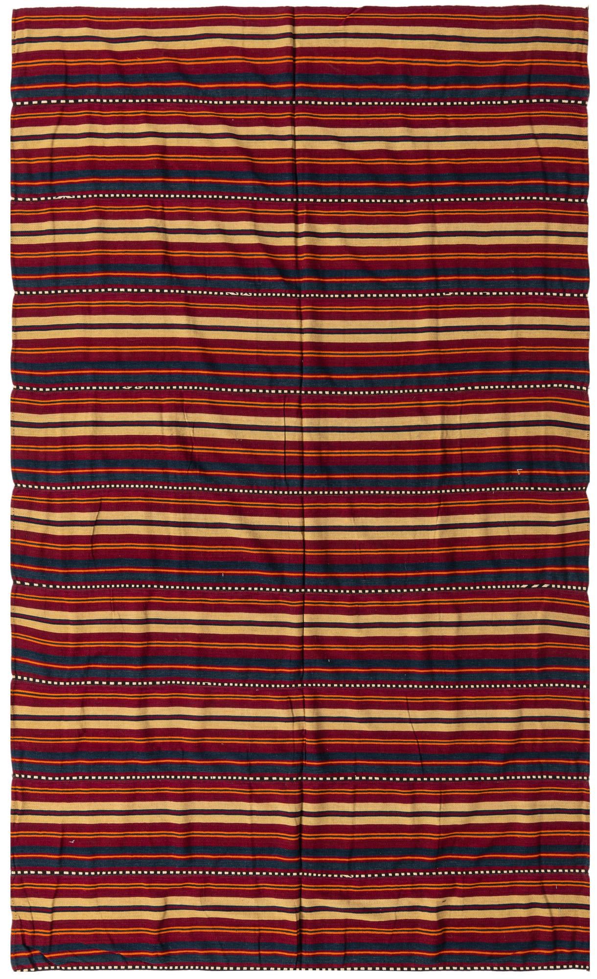 5' 7 x 9' 6 Hand Woven Kilim Fars Wool Rug