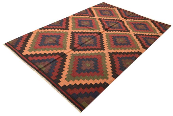 5' 3 x 8' Hand Woven Kilim Fars Wool Rug