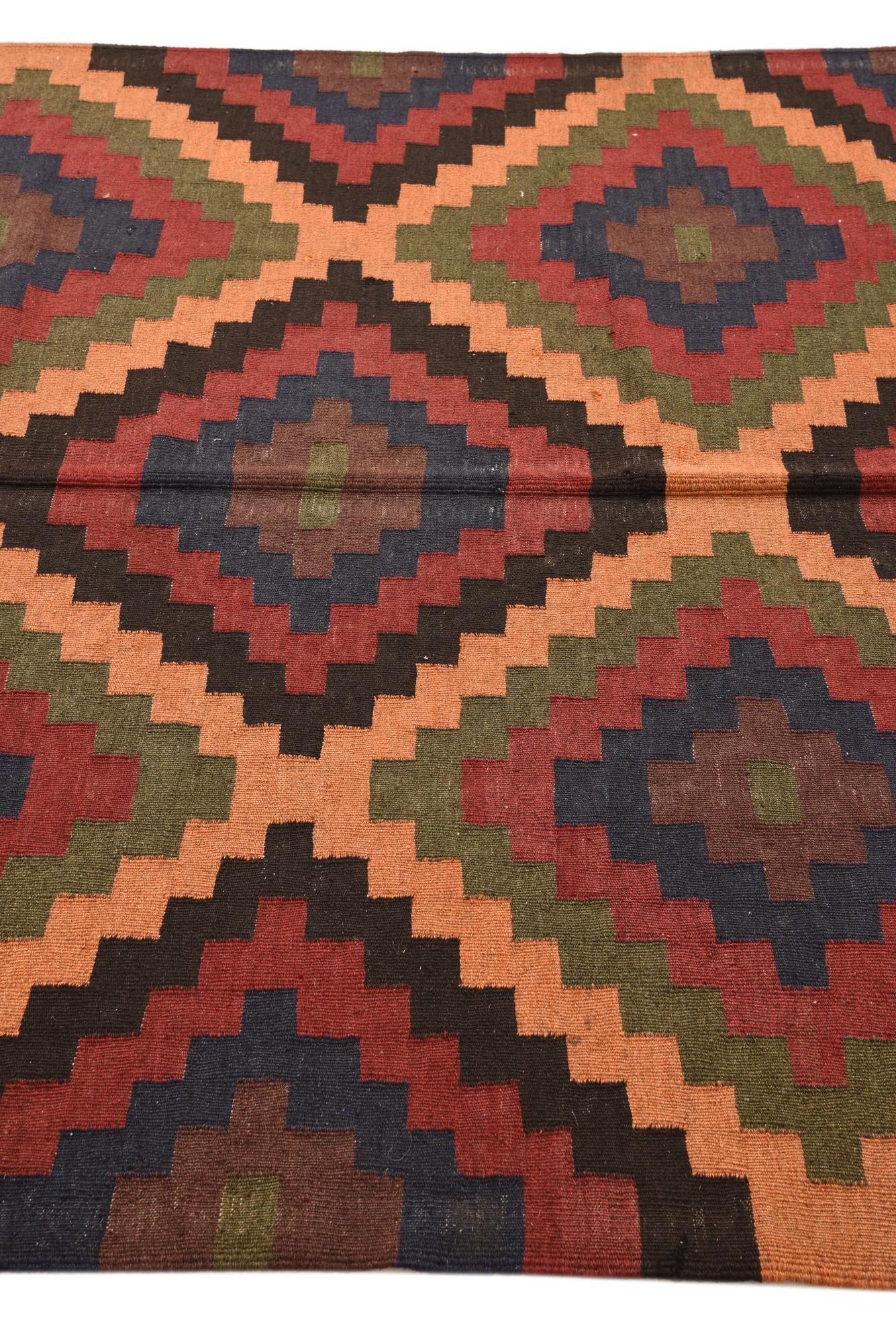 5' 3 x 8' Hand Woven Kilim Fars Wool Rug