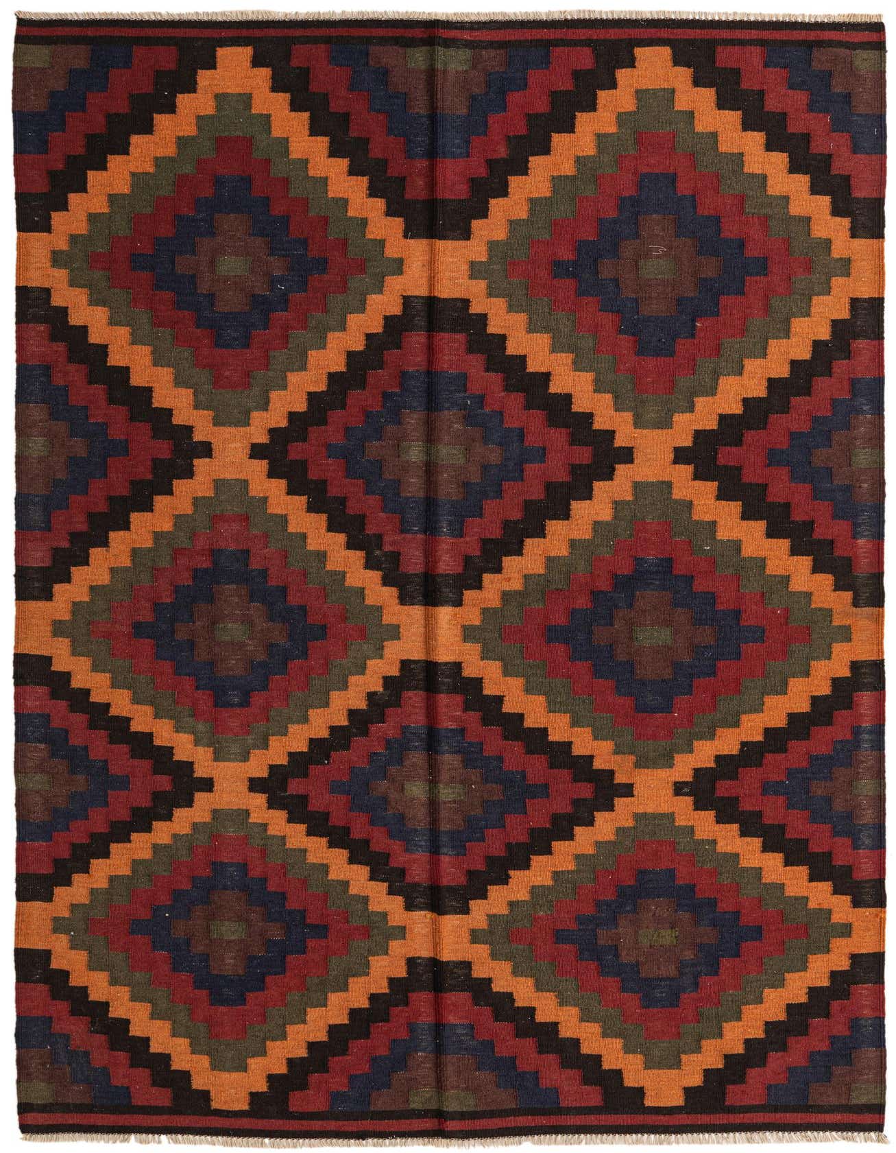 5' 3 x 8' Hand Woven Kilim Fars Wool Rug