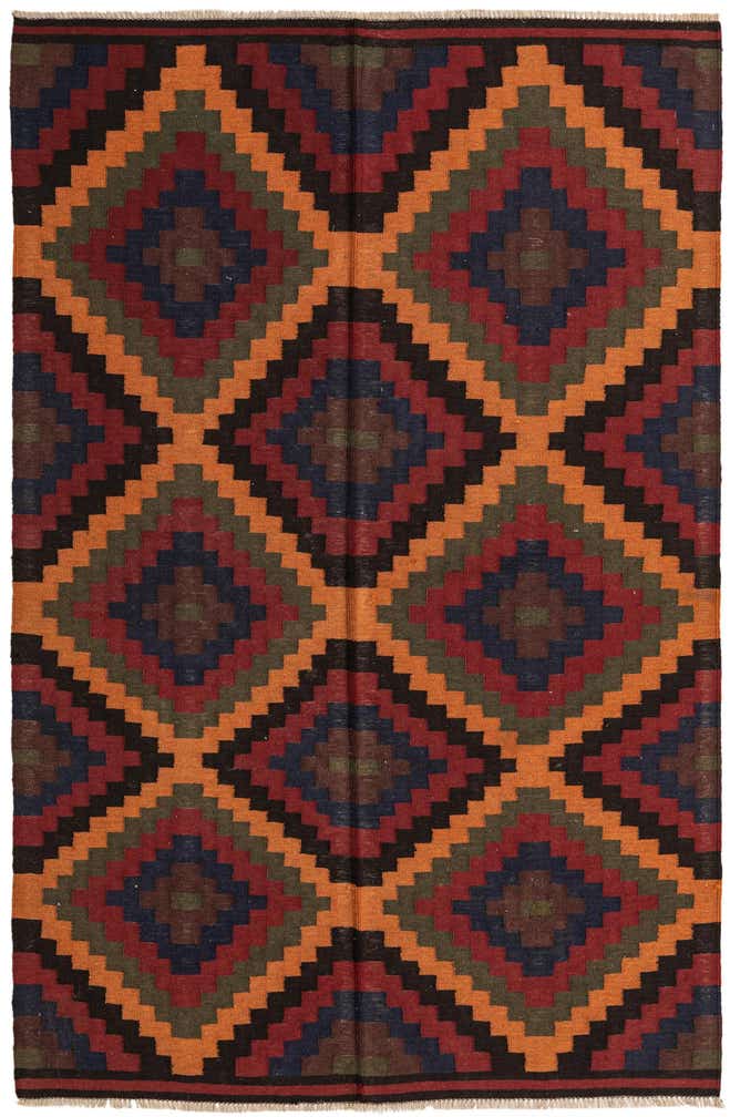 5' 3 x 8' Hand Woven Kilim Fars Wool Rug