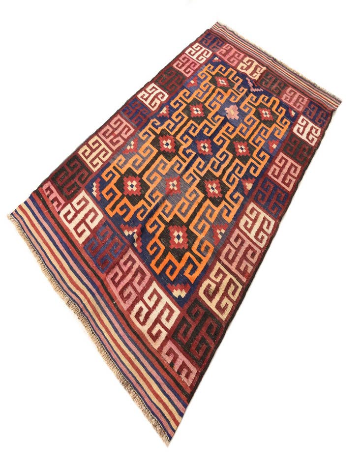 Detail image of 4' 5 x 7' 6  Hand Woven Kilim Fars Wool Rug