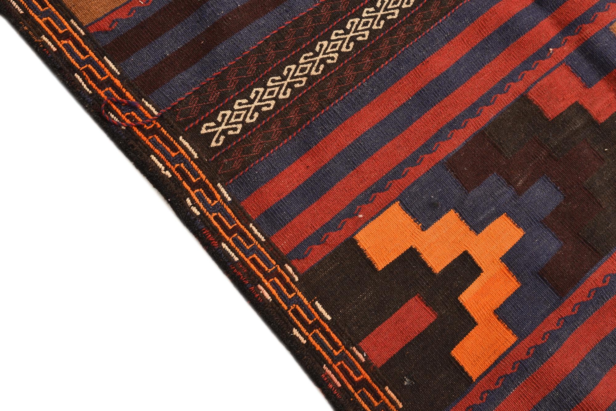 6' 8 x 10' 2 Hand Woven Kilim Fars Wool Rug