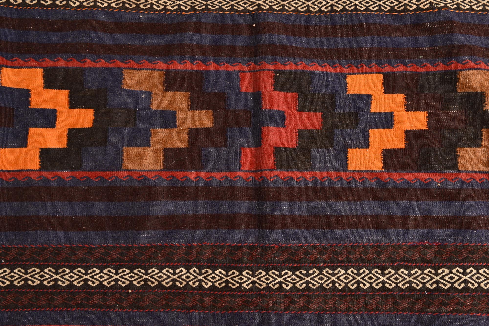 6' 8 x 10' 2 Hand Woven Kilim Fars Wool Rug