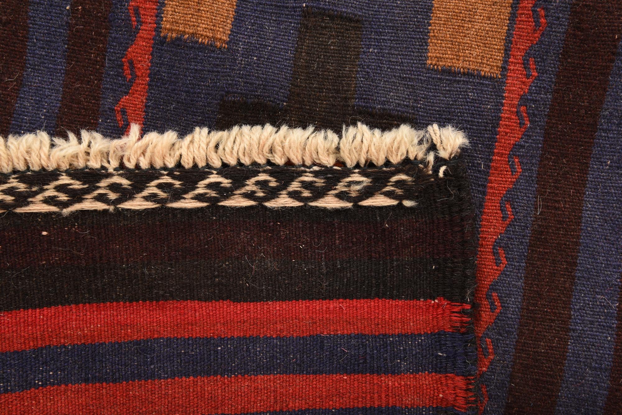 6' 8 x 10' 2 Hand Woven Kilim Fars Wool Rug