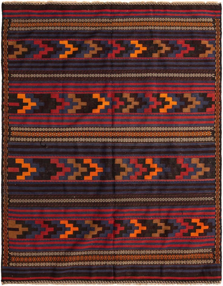 Detail image of 6' 8 x 10' 2 Hand Woven Kilim Fars Wool Rug