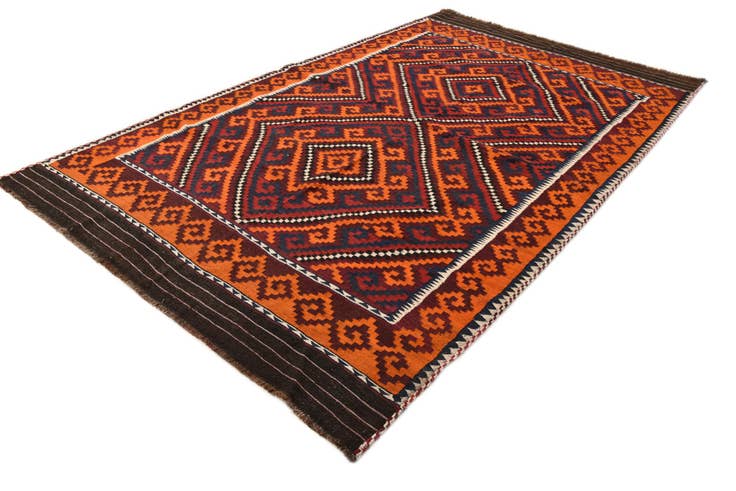 Detail image of 6' 6 x 11' Hand Woven Kilim Fars Wool Rug