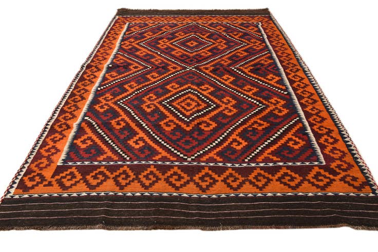 Detail image of 6' 6 x 11' Hand Woven Kilim Fars Wool Rug