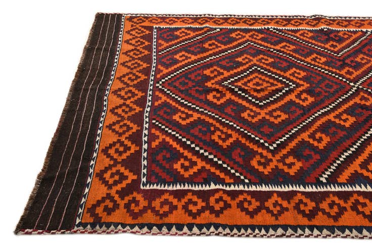 Detail image of 6' 6 x 11' Hand Woven Kilim Fars Wool Rug